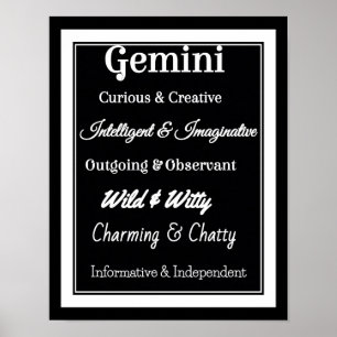 Poster Traços Gemini Zodiac