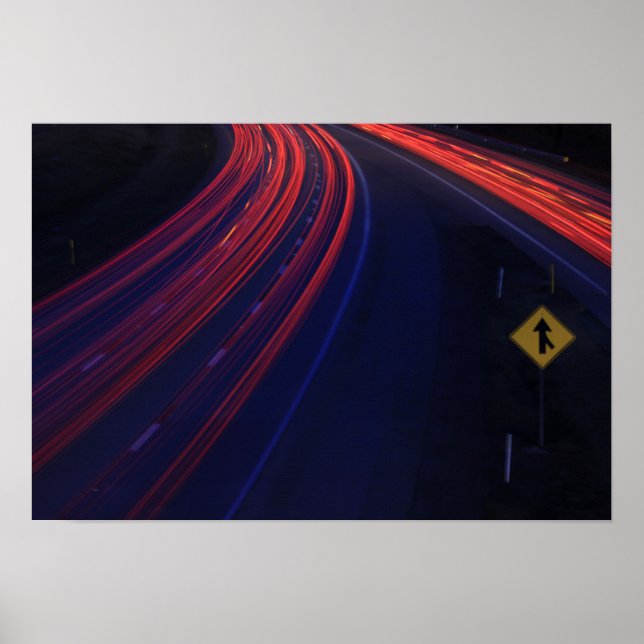 Póster Traços leves para o tráfego do veículo (Frente)