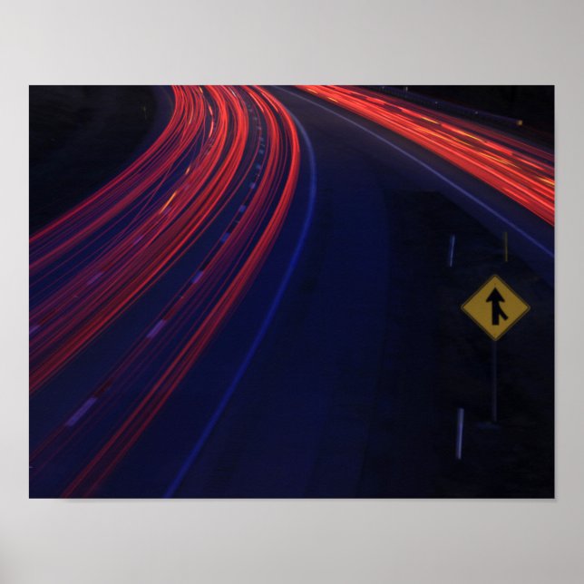 Póster Traços leves para o tráfego do veículo (Frente)