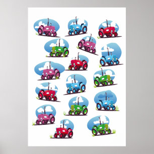 Poster Tractor Pattern