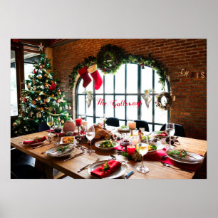 Poster Tradição dos ângulos de Comida do Monograma Jante