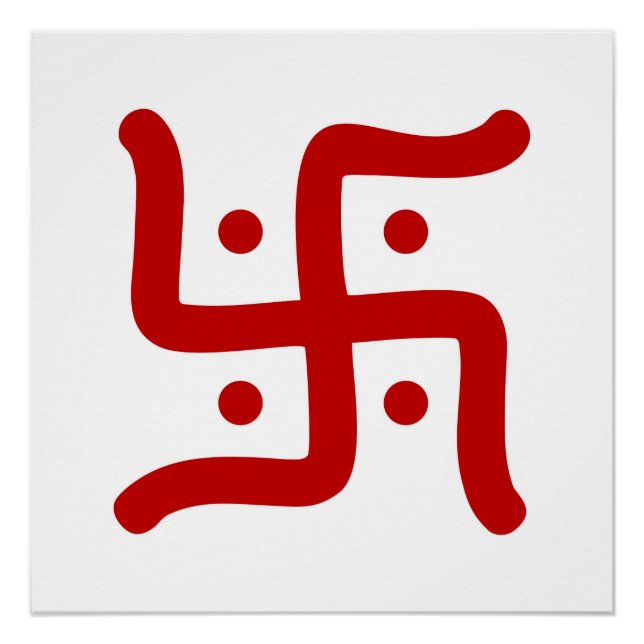 Póster tradicional hindu swastika, índio, símbolo religio (Frente)