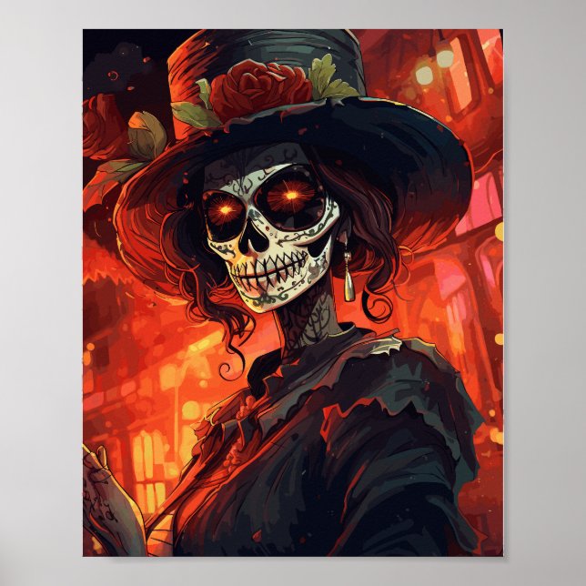 Poster Tradicional La Calavera Catrina (Frente)