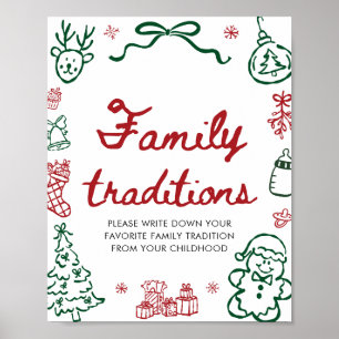 Poster Tradições de Família de Chás de Bebê de Inverno Ve