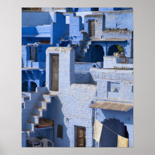 Poster Traditional blue painted house, Jodphur
