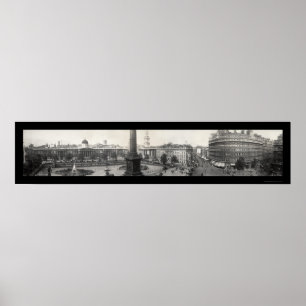 Póster Trafalgar quadrado. Foto 1908 de Londres