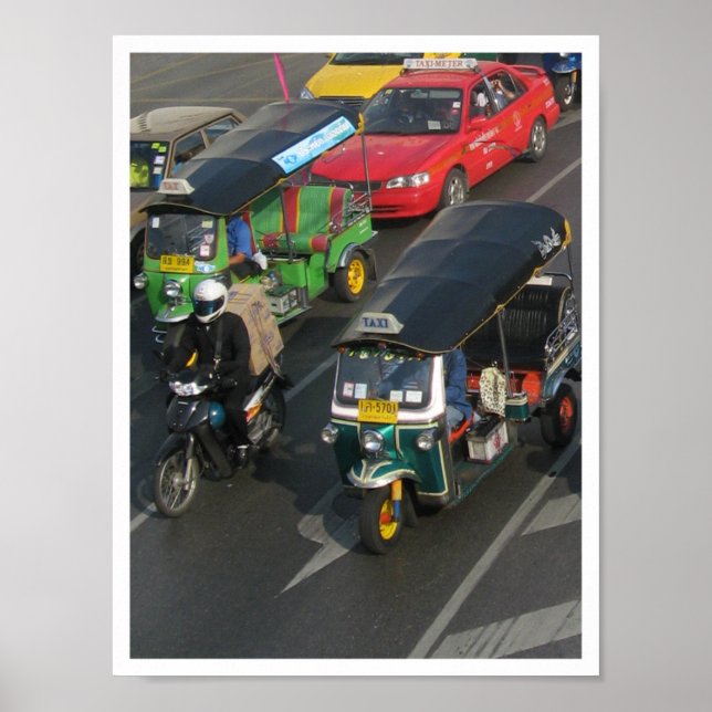 Póster Tráfego de Bangkok ... Tuk Tuk Racing (Frente)