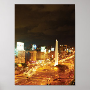 Poster Tráfego e monumento da noite