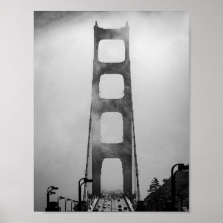 Poster Tráfego na porta do ouro envolto em Fog - São Fran