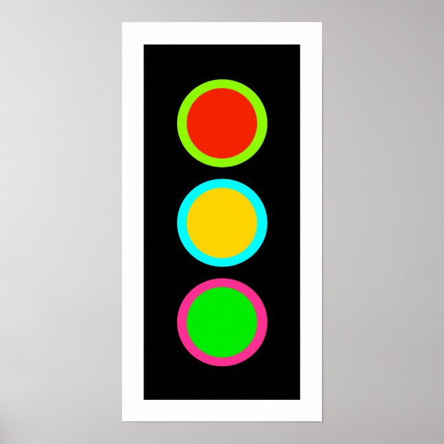 Poster Traffic Signal Stop-Caution-Go Mod Stop Light Fun (Frente)