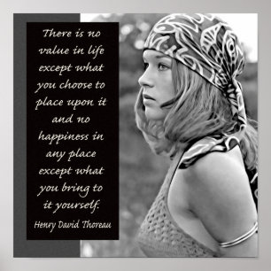 Poster Traga a sua felicidade com você - citação de Thore