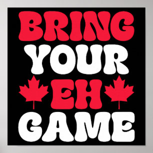 Poster Traga sua bandeira canadense para o jogo Canadá