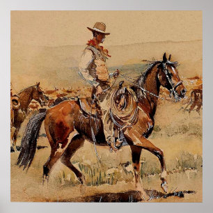 Poster Trail Drive 2 Western Art de Edward Borein