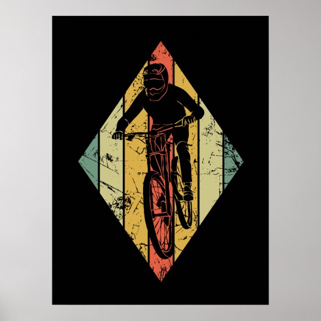 Poster Trail Mountain Biker Vintage (Frente)
