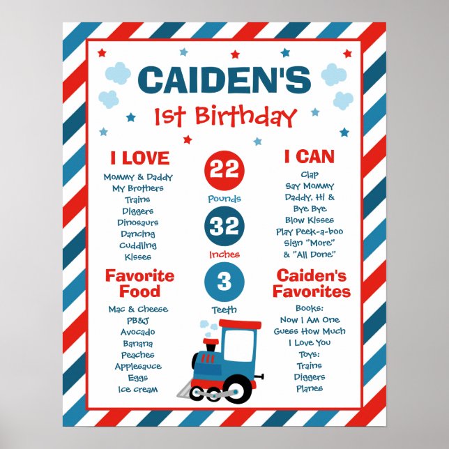 Poster Train Chugga Chugga primeiro aniversario Party - M (Frente)