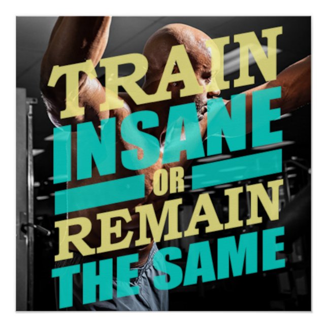 Póster Train Insane Motivational Poster (Frente)