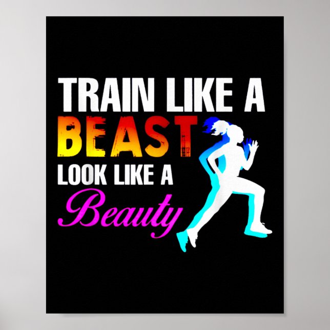 Poster Train Like A Look Like A Beauty Fitness  (Frente)