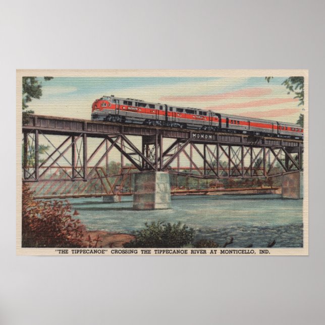 Póster Train-The-Tippecanoe/Rio Tippecanoe Cruzado (Frente)