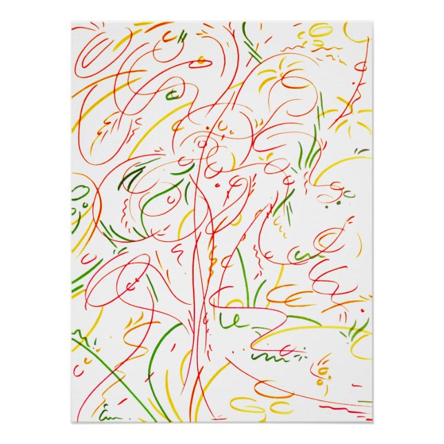 Póster Traits en boucles colorées (Frente)