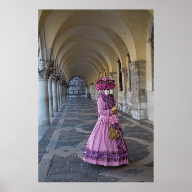 Poster Traje Carnavalesco Feminino, Veneza (Frente)