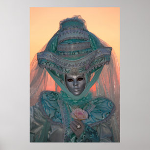Póster Traje de Carnaval Azul, Veneza