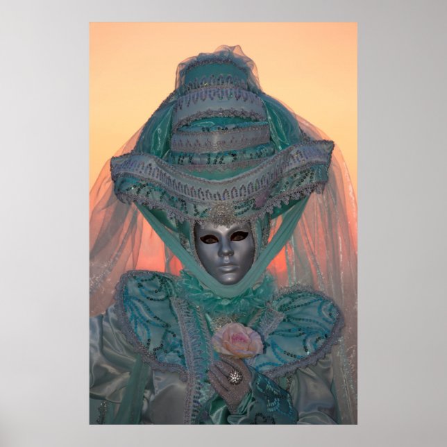 Póster Traje de Carnaval Azul, Veneza (Frente)