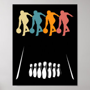 Poster Traje de Equipe de Boliche de Dez Pinos Retro Ten