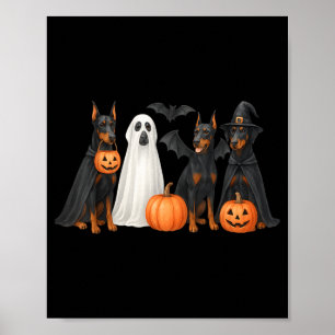 Poster Traje de Halloween Doberman Diversão Doberman Hall