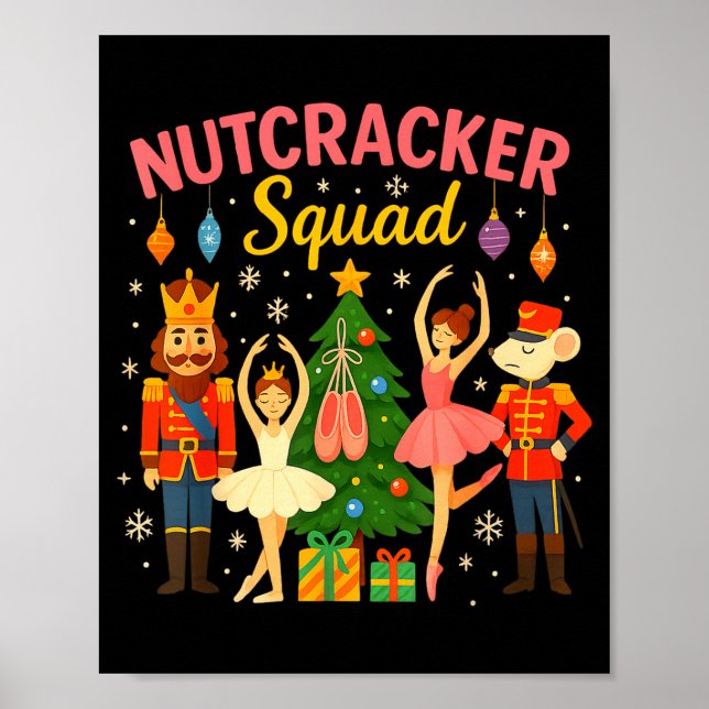 Poster Traje de Natal da Equipe do Quebra-Nozes de Ballet (Frente)