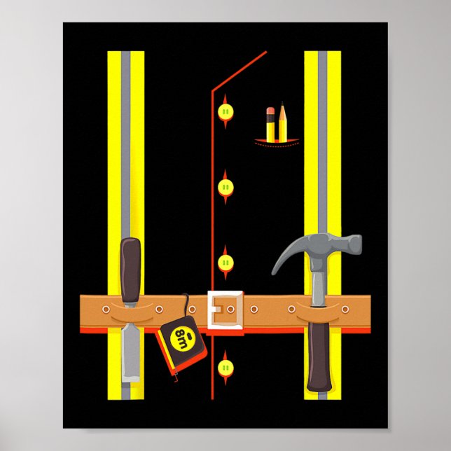 Poster Traje De Trabalhador De Construção Para Meninos Ha (Frente)