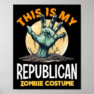 Poster Traje de Zumbi de Halloween Republicano Combinando