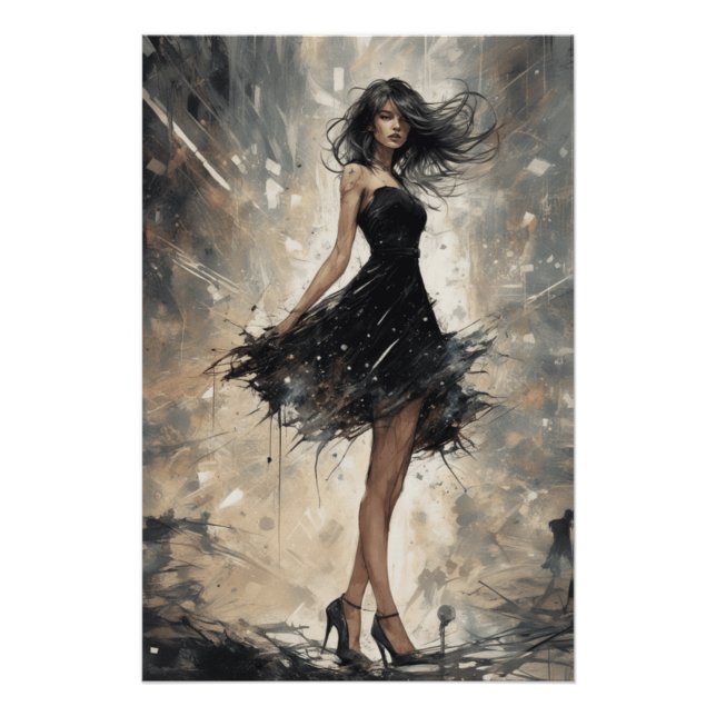 Póster Traje digital clássico LBD projetado por AI (Frente)