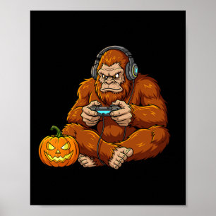 Poster Traje engraçado de Bigfoot para Halloween para jog