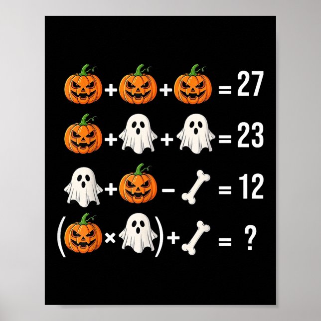 Poster Traje engraçado do professor de matemática fantasm (Frente)