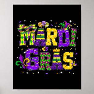 Poster Traje engraçado para desfile de Carnaval de Mardi 
