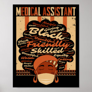Poster Traje Médico Instantâneo Mulher Afro Orgulhosa His