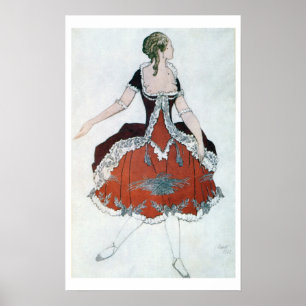 Póster Traje o design para a princesa Aurora, do sono