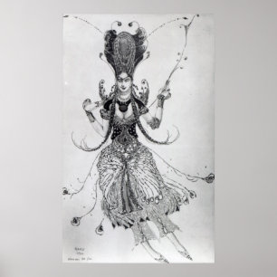 Póster Traje o design para "o Firebird", 1910