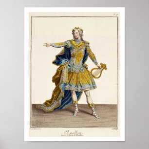Poster Traje para Apollo na ópera "Phaethon", engrav