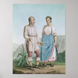 Póster Trajes dos indianos de Michouacan