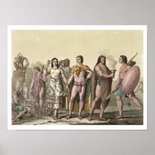 Poster Trajes dos mexicanos (gravura da cor)