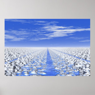 Poster Trajeto ciano do gelo #30-01: Campo de neve