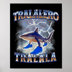 Poster Tralalalero Tralala Shark Meme Bootle