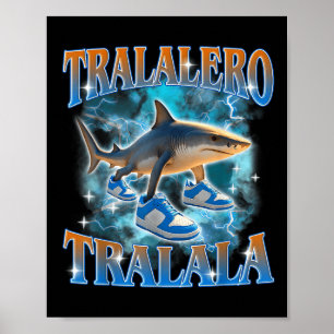 Poster Tralalalero Tralala Shark Meme Bootle