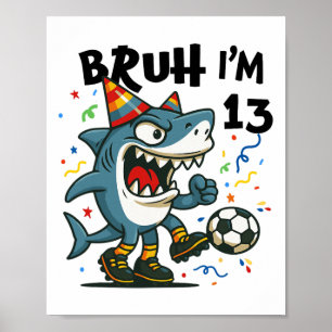 Poster Tralalero Tralala Futebol Italiano Brainrot Aniver