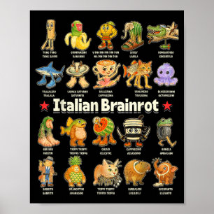 Poster Tralalero Tralala Tubarão Engraçado Brainrot Itali