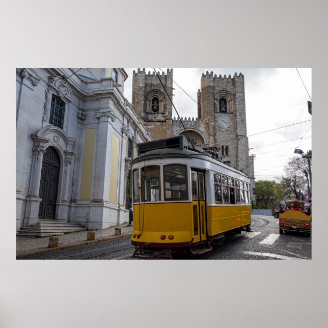 Poster Trama amarela na Catedral de Lisboa em Portugal (Frente)