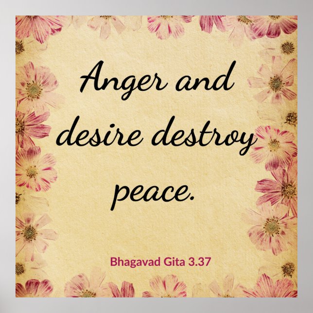 Poster Tranquil Beige Pink Gita Peace Anger Desire Print (Frente)