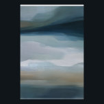 Póster Tranquil Horizon Abstract Landscape<br><div class="desc">This artwork blends sweeping bands of teal, deep blue, muted green, and warm sand tones to create a peaceful, atmospheric landscape. Soft transitions and textured brushwork give the piece a soothing, meditative quality, making it ideal for anyone who loves modern abstract art with a natural, coastal feel. The layered colors...</div>