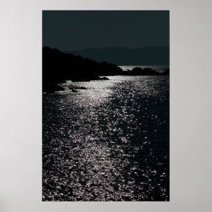 Póster tranquil rocky kerry night view